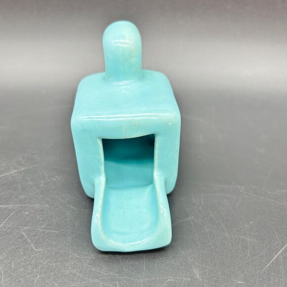 Woodstove Shaped Ashtray Ceramic Light Blue (C) - Picture 2 of 6